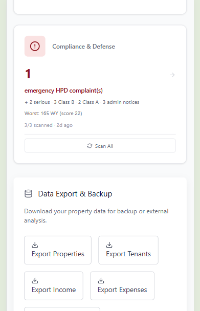 Compliance dashboard with risk scores